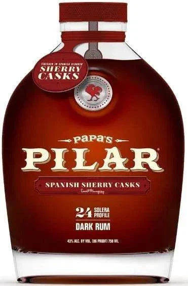 Papas Pilar Dark Rum 24 Solera Limited Edition 750ML bottle aged in Spanish sherry casks with rich caramel and vanilla notes