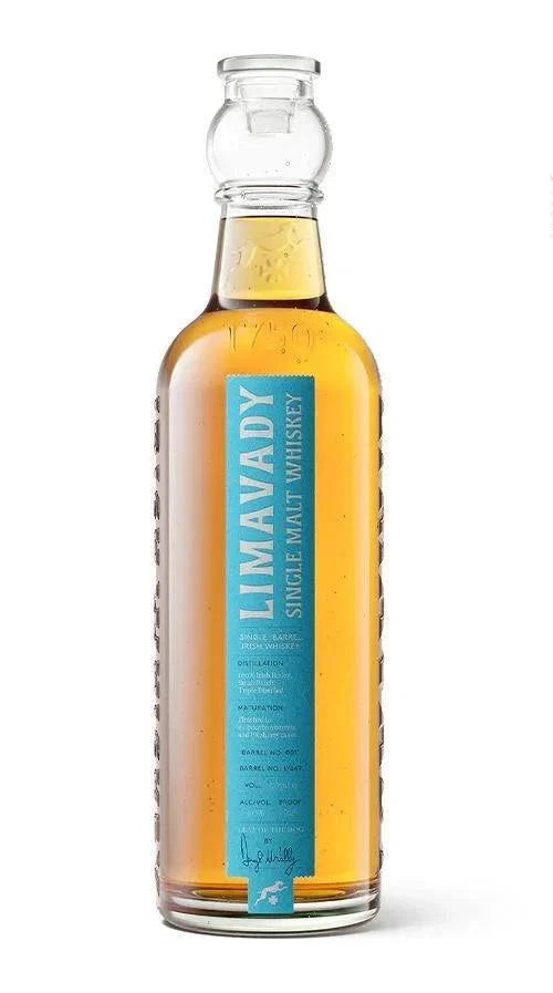 Limavady Single Malt Irish Whiskey Single Barrel 109.3 750 ML bottle showcasing premium Irish whiskey with rich honeyed malt and bold cask-strength finish