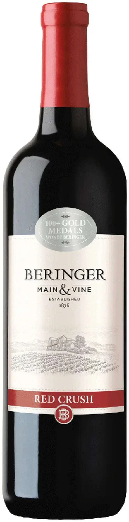 Beringer Main & Vine Red Crush 750 ML bottle showcasing smooth, fruit-forward California red blend wine
