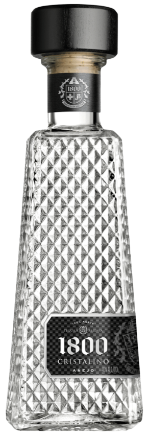 1800 Cristalino Anejo Tequila 750ml bottle with striking crystal-clear design.