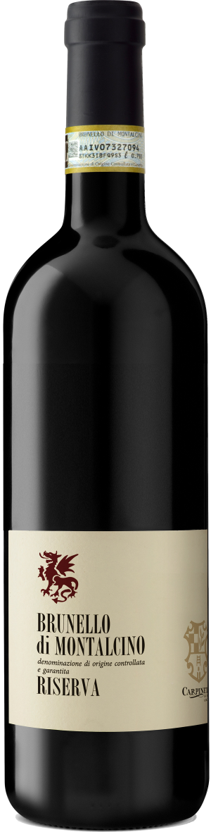 Carpineto Brunello di Montalcino Riserva 2018 750ML Tuscan red wine bottle with Sangiovese grapes label
