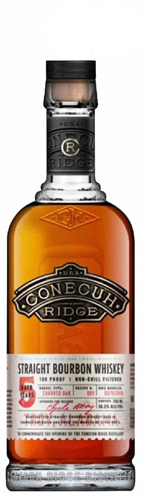 Bottle of Conecuh Ridge Straight Bourbon Whiskey 750 ML with rich caramel and vanilla flavor notes