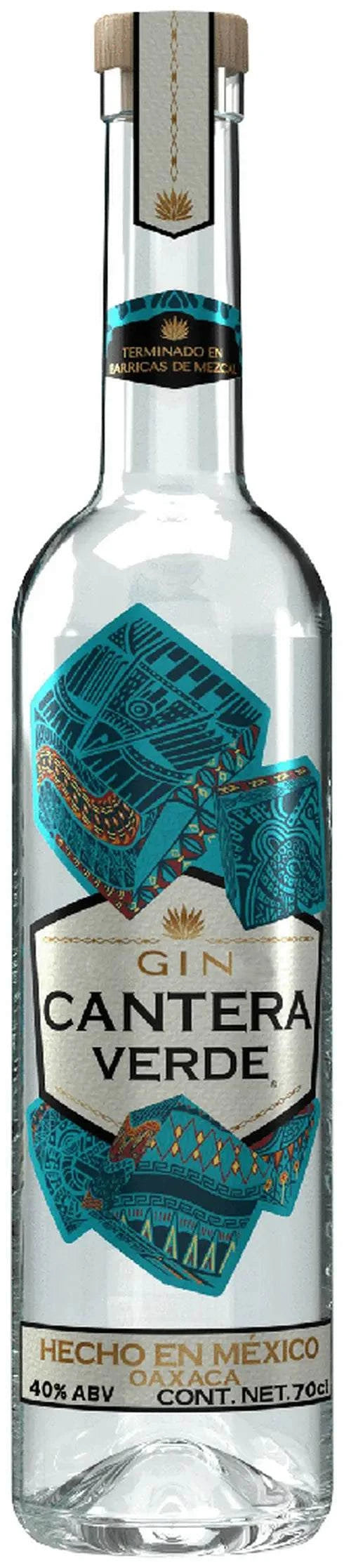 Cantera Verde Finished In Mezcal Cask Flavored Gin 700 ML bottle with smoky mezcal finish and citrus herbal notes