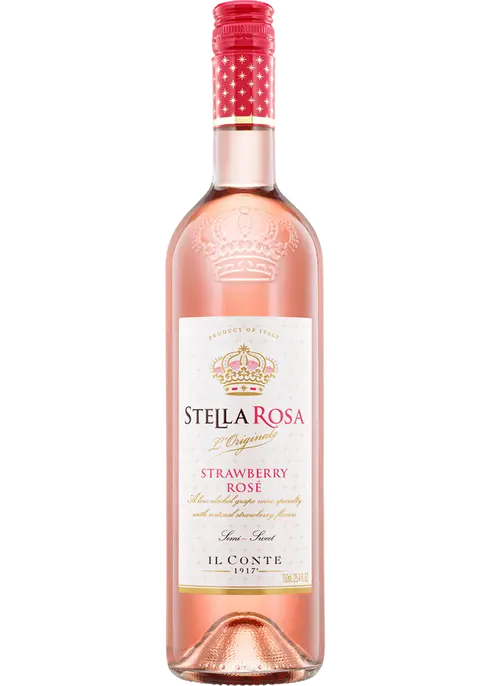 Stella Rosa Strawberry Rose wine bottle, 750 ML, with elegant label design.