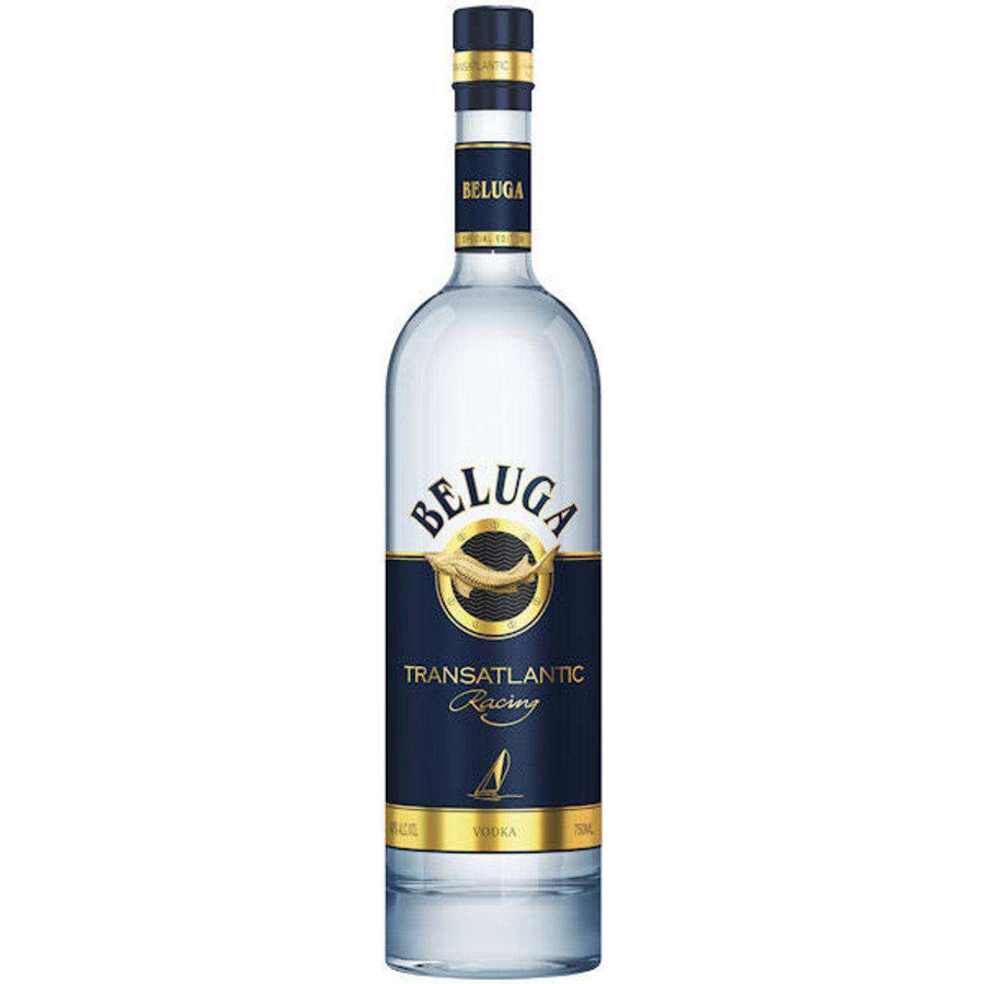 Beluga Vodka Noble Transatlantic Racing Export Special 80 750ml bottle with blue and gold label