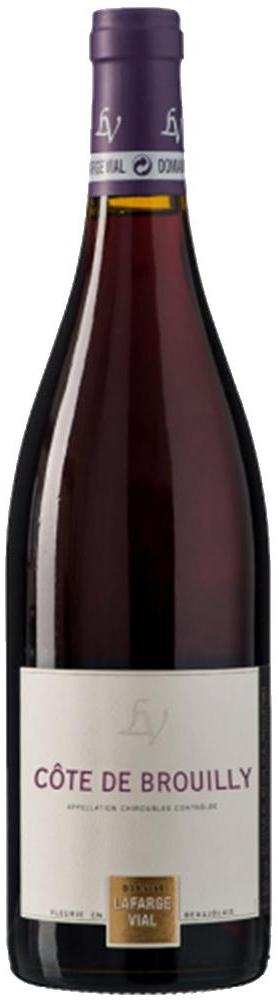 Bottle of Domaine Lafarge Vial Cote de Brouilly 2022 red wine 750ml from Beaujolais with floral and cherry notes