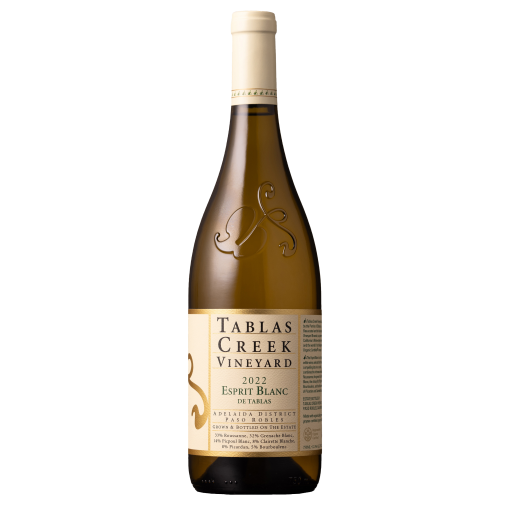 Tablas Creek Esprit Blanc 2022 California white wine bottle with label and beige foil top