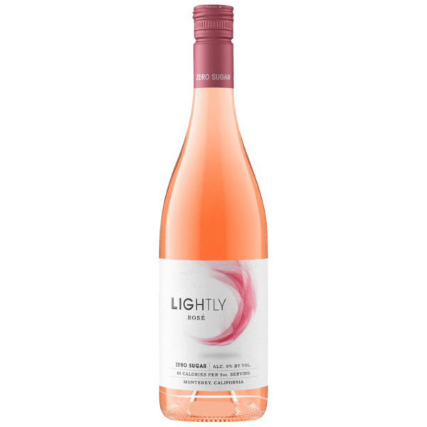 Lightly Wines Rose 2023 750 ML bottle with pale blush color and fresh fruit notes