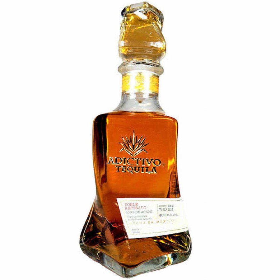 Adictivo Doble Reposado Tequila 750 ML bottle, premium aged tequila in American oak barrels.