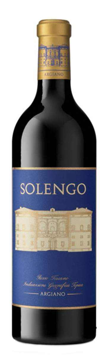 Argiano Toscana Solengo 750 ml bottle with blue and gold label.