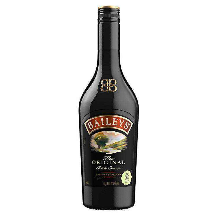 Baileys Irish Cream Liqueur 750ml bottle with rich blend of whiskey, cream, chocolate, and vanilla.