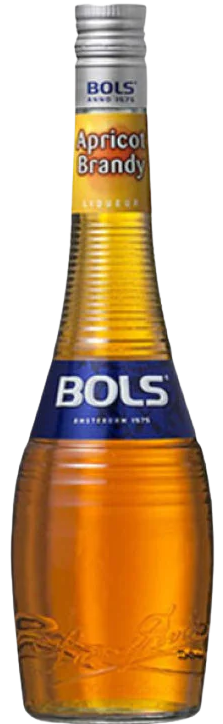 Bols Apricot Flavored Brandy 1L bottle with golden apricot liqueur inside