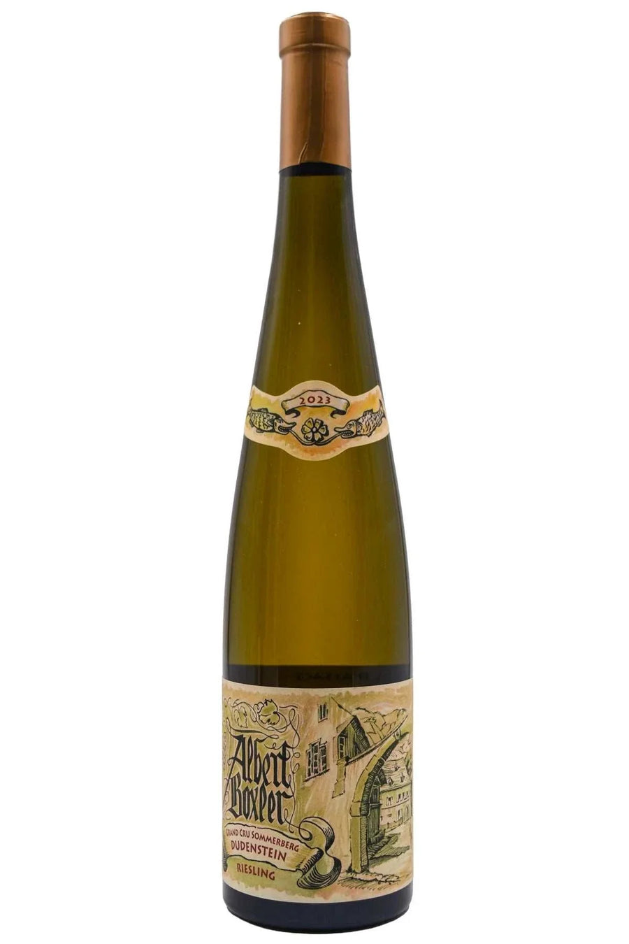 Domaine Albert Boxler Riesling Grand Cru Sommerberg Dudenstei 2023 bottle showcasing elegant Alsace white wine with vibrant acidity and mineral depth