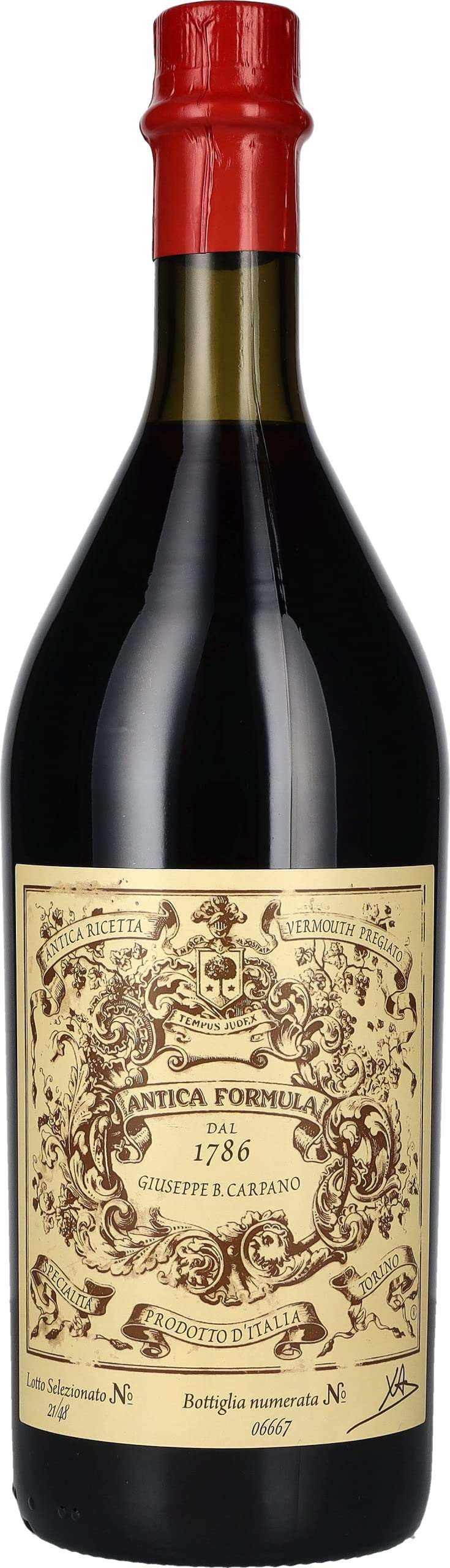 Carpano Antica Formula Vermouth 1L bottle with retro label design.