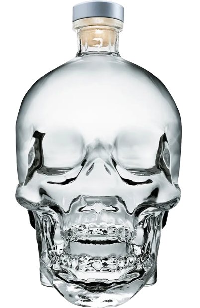 Crystal Head Vodka 750ml bottle in a unique crystal skull design.