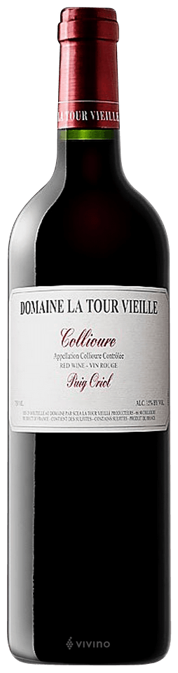 Bottle of Domaine La Tour Vieille Collioure Rouge Puig Oriol 2017 red wine 750 ML