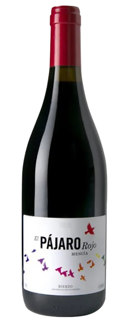 Bottle of El Pajaro Rojo Mencia Bierzo 2021 Spanish red wine 750 ML