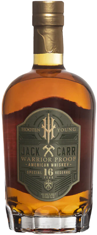 Hooten Young Jack Carr 16 Year Old Special Reserve Warrior Proof American Whiskey 750ML bottle with gold and black label