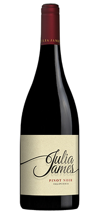 Julia James Pinot Noir 750 ML bottle showcasing California red wine with cherry and raspberry notes