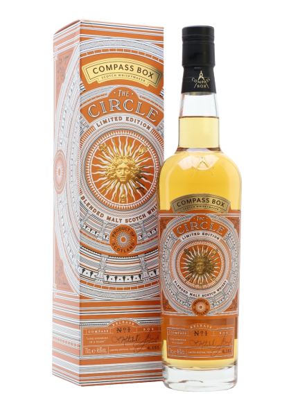 Compass Box The Circle Limited Edition Blended Scotch Whisky 750 ML bottle and packaging.