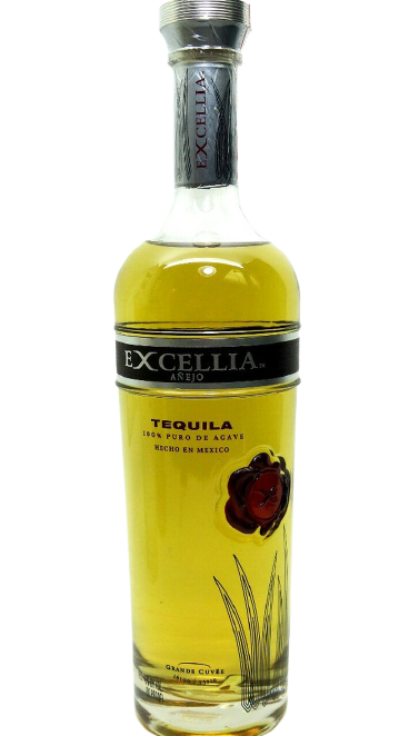 Excellia Anejo 100% de Agave Tequila 750 ML bottle with rich amber color and elegant label.