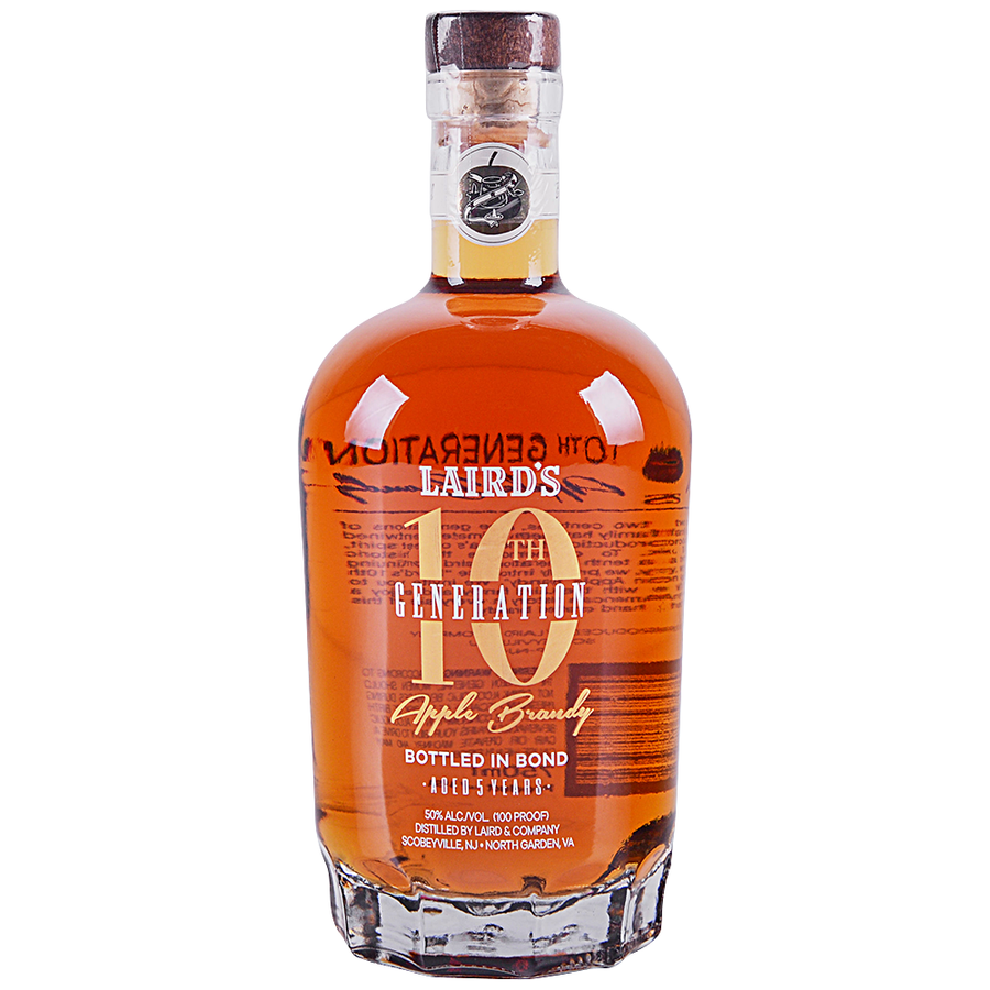 Bottled-in-Bond Laird S 10th Generation Apple Brandy, 750 ML, premium American spirit.