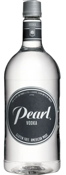 Pearl Vodka Black Label 1.75 L bottle, crafted from hand-selected soft winter wheat and Canadian Rocky Mountain water.