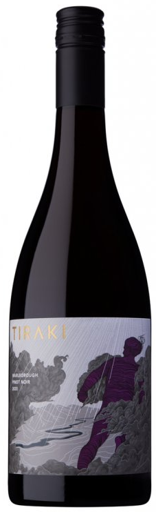 Tiraki Pinot Noir 2024 750 ML bottle showcasing New Zealand red wine with bright fruit and elegant finish