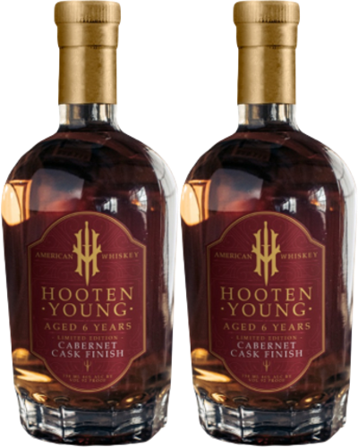 Hooten Young 6-year-old Cabernet Cask Finish American Whiskey limited edition 750ml bottle duo