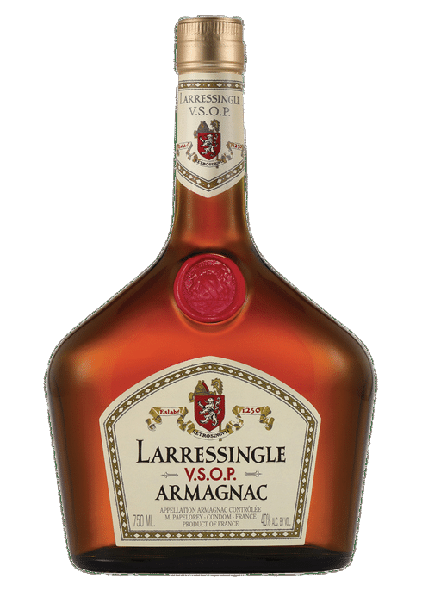 Larressingle VSOP Armagnac 750 ML bottle with traditional Gascony design.