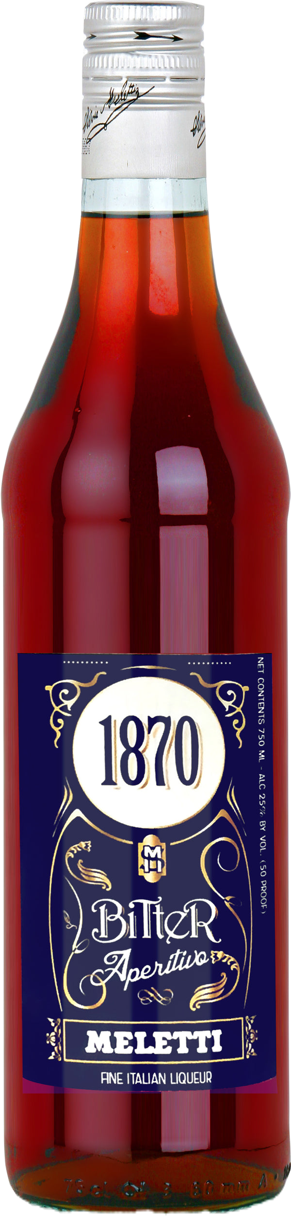 Meletti 1870 Bitter Aperitivo 750 ML bottle, traditional Italian aperitivo.