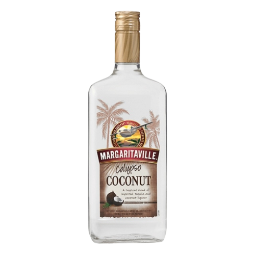 Bottle of Margaritaville Spirits Calypso Coconut Tequila 750 ML with tropical coconut imagery