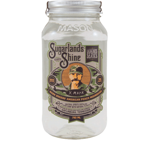 Sugarlands Shine Legends Series Mark Rogers American Peach Moonshine 750 ML bottle.