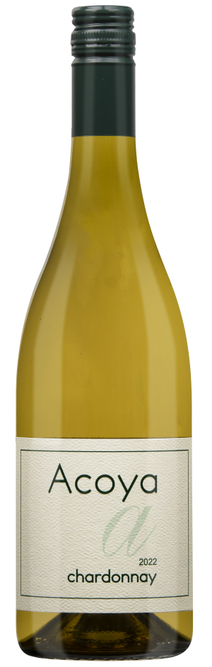Acoya Chardonnay 750 ML wine bottle with oak aging notes.
