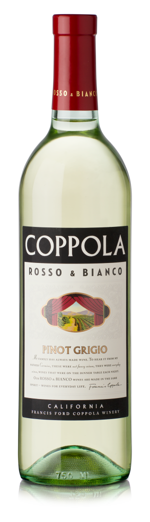 Francis Ford Coppola Rosso and Bianco Pinot Grigio 750 ML wine bottle.