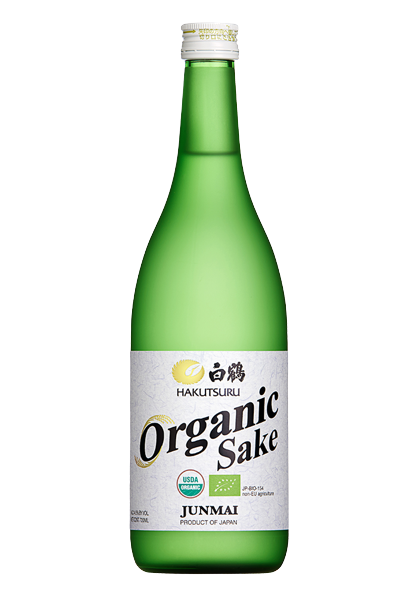 Hakutsuru Sake Organic Junmai 720 ML bottle featuring an organic label design.