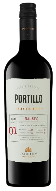 Finca El Portillo Malbec 750 ML bottle of Argentinian red wine on white background