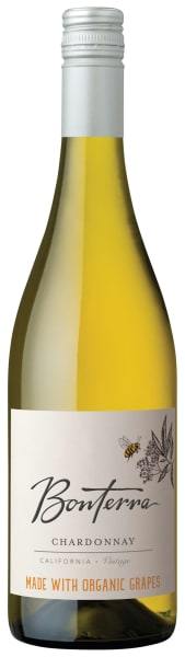 Bonterra Organically Grown Chardonnay 750 ML bottle with label displaying organic grapes text.