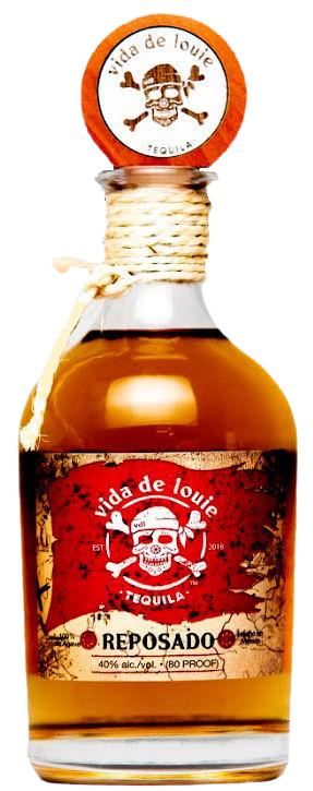 Vida De Louie Reposado Tequila 750 ML bottle with Caribbean-inspired design.
