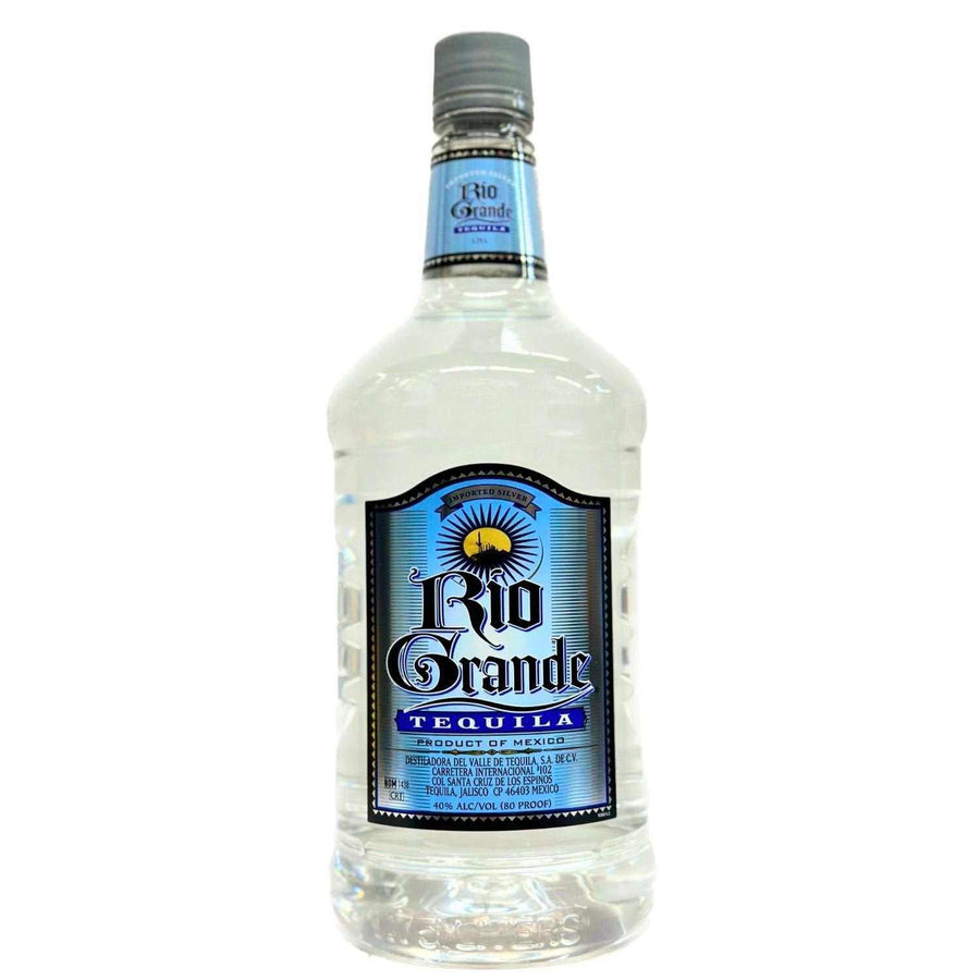 Rio Grande Company Silver Tequila 1 L bottle with blue label.