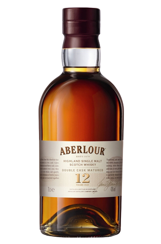 Aberlour Single Malt Scotch Whisky Double Cask Matured 12 Year 750ml bottle with rich amber color and elegant label.