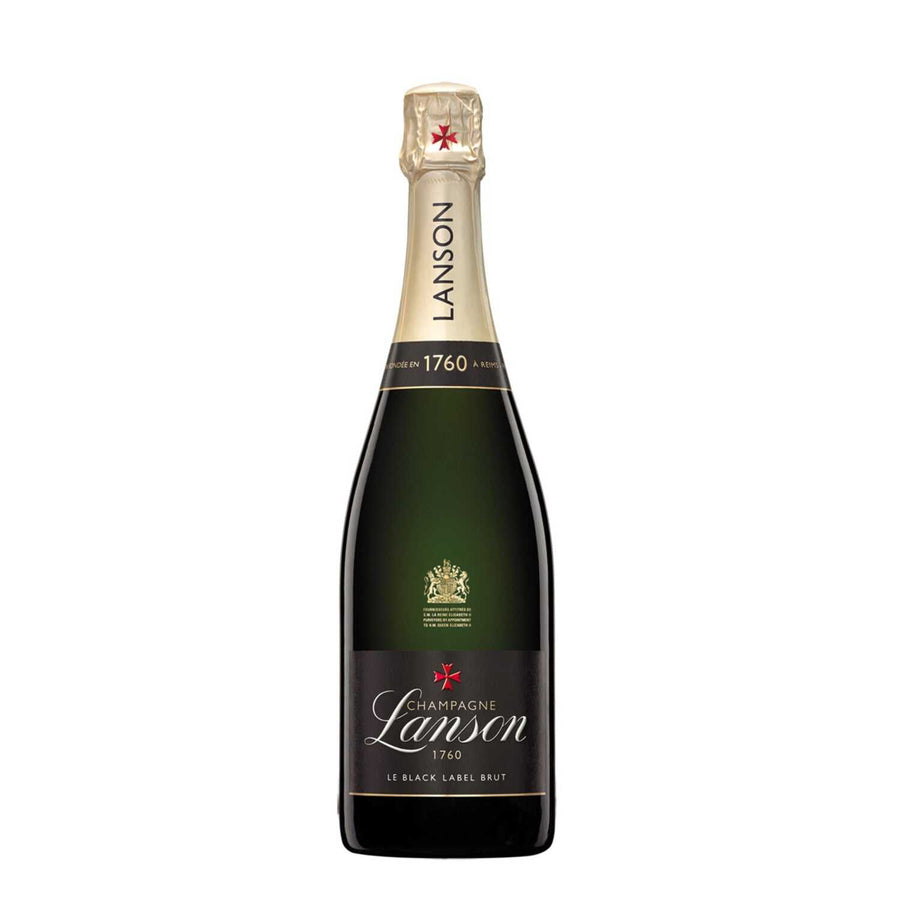 Bottle of Lanson Champagne Brut Le Black Label 4 Yr 750 ML with elegant label and sparkling wine
