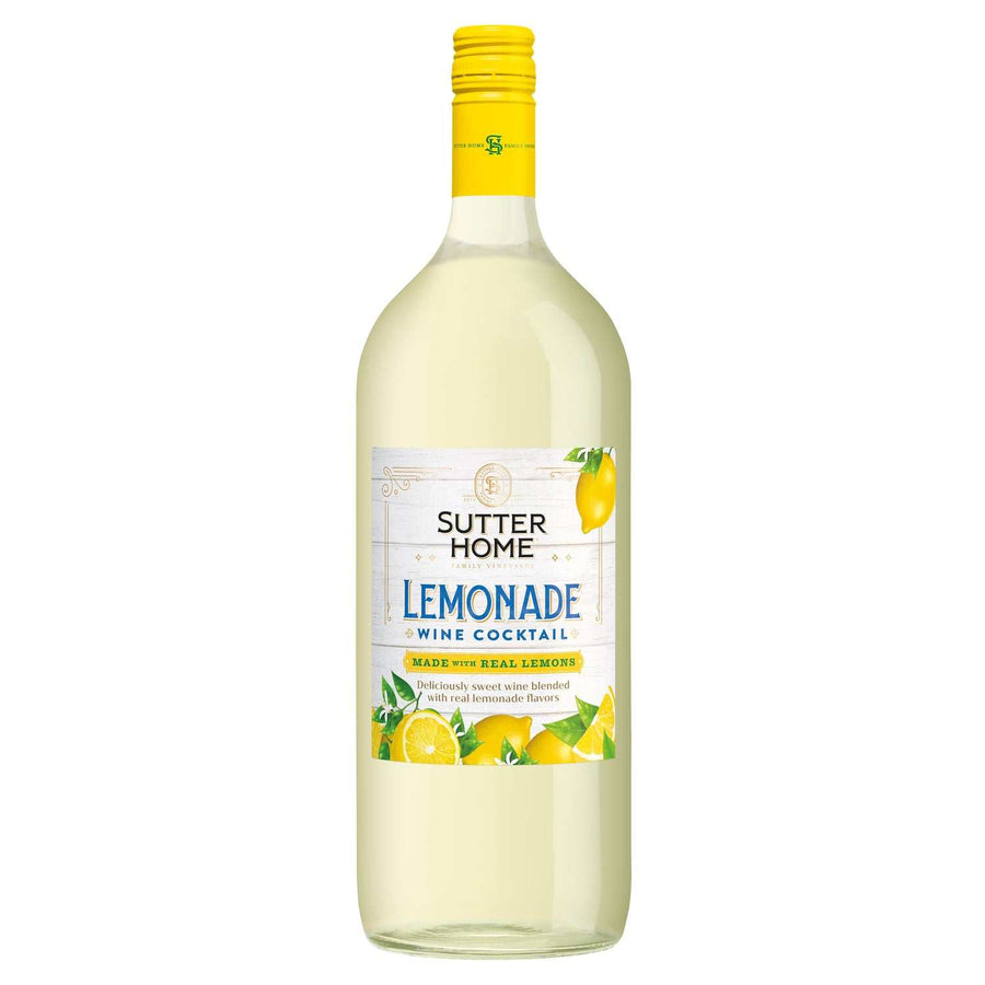 Bottle of Sutter Home Lemonade Wine Cocktail 1.5 L with citrus and white wine flavors