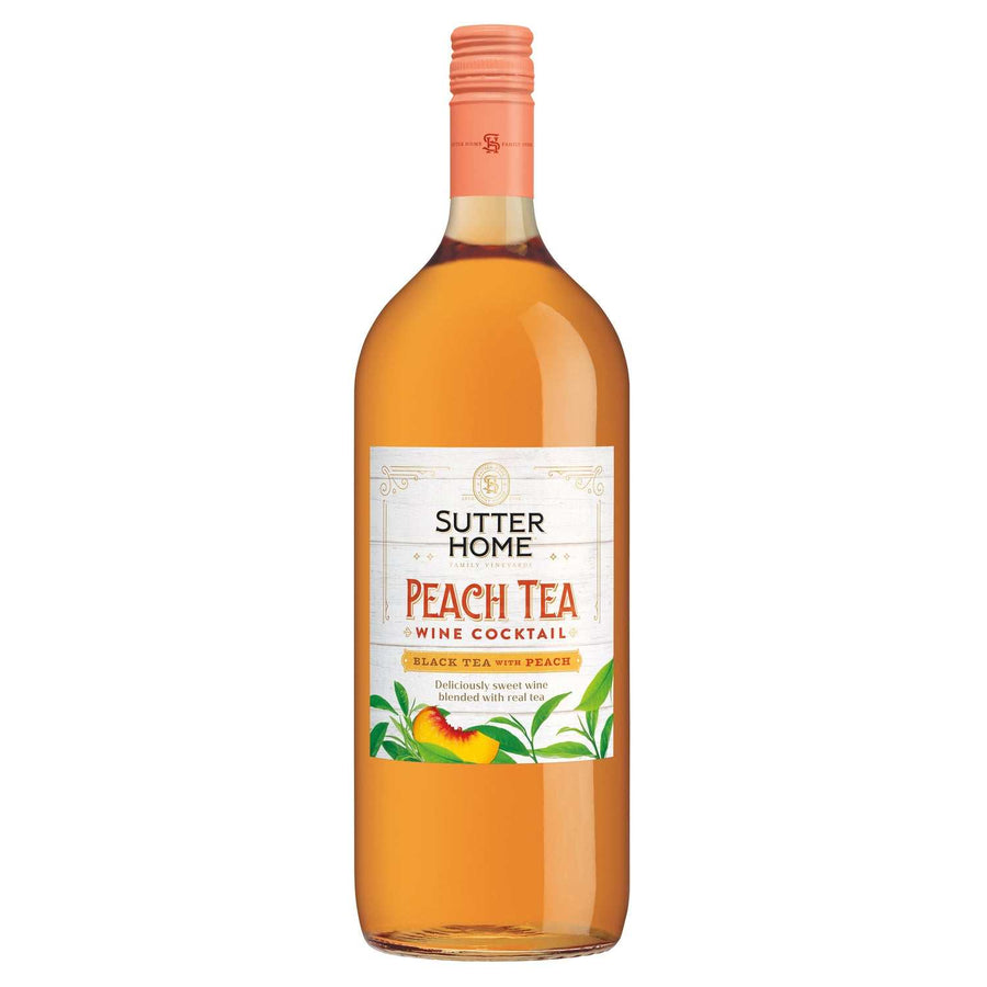 Sutter Home Peach Tea Wine Cocktail 1.5L bottle with black tea and peach flavor