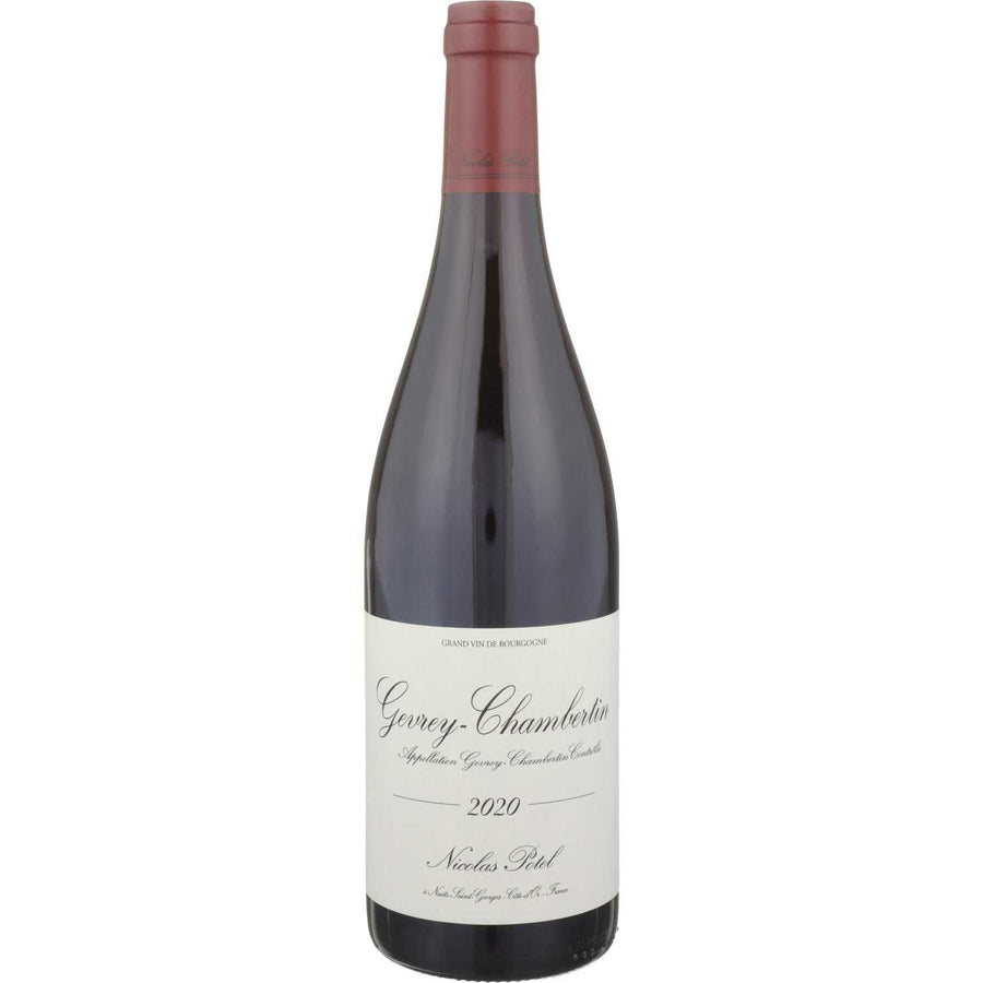 Nicolas Potel Gevrey Chambertin 2020 wine bottle displaying elegant Burgundy Pinot Noir
