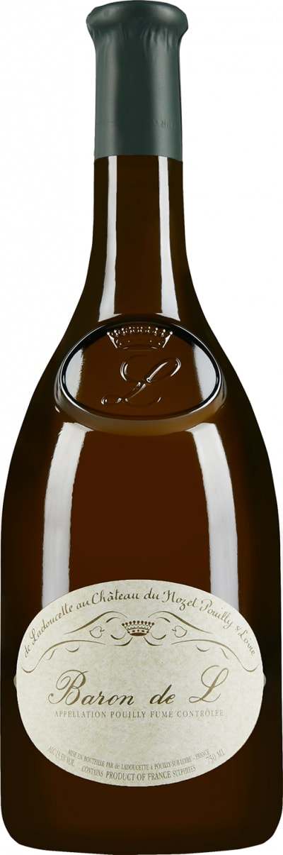 Bottle of Ladoucette Pouilly Fume Baron De L 2022 French white wine 750 ML