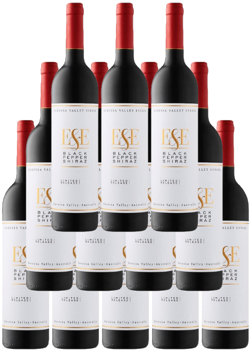 Barossa Valley Estate Shiraz E&E Black Pepper 2015 wine bottles, 12-pack.