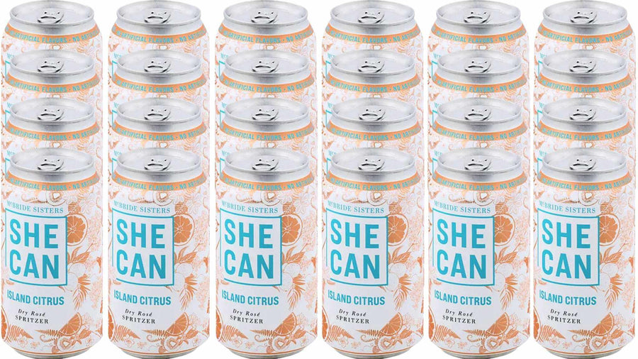She Can Island Citrus Dry Rosé Spritzer 375ML (24 Pack) – Refreshing Wine Spritzer