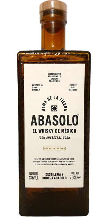Abasolo Corn Whisky Alma De La Tierra 86, 750 ML bottle featuring 100% ancestral corn whisky.