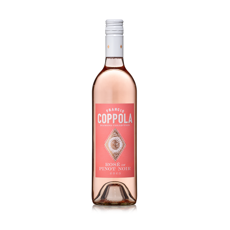 Francis Coppola Diamond Collection Pinot Noir Rosé 2020 750ml bottle with pink wine and California label